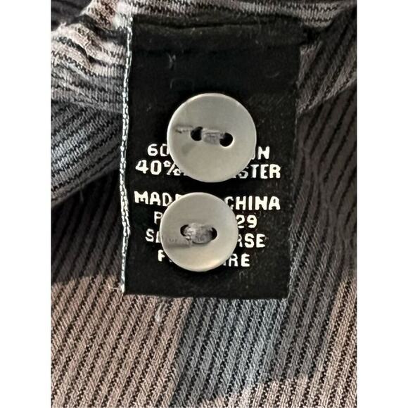 Carbon Slim Fit Western Snap Pockets Charcoal Gray Tab Sleeve Shirt MEDIUM Gray - Picture 10 of 11